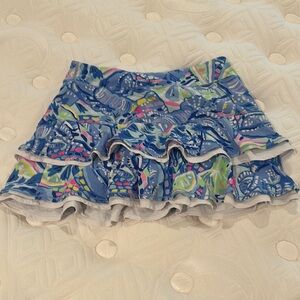 Lilly Pulitzer Luxletic Floral Blue Ruffle Skort